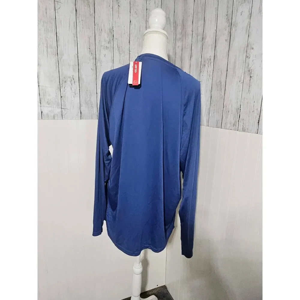 NWT BALEAF Men’s XL Blue UPF 50+ Long Sleeve Sun Shirt Rash Guard Quick Dry